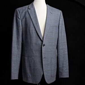 Mens Wool Blazer Jacket Gray | Size 42 L | Hugo Boss